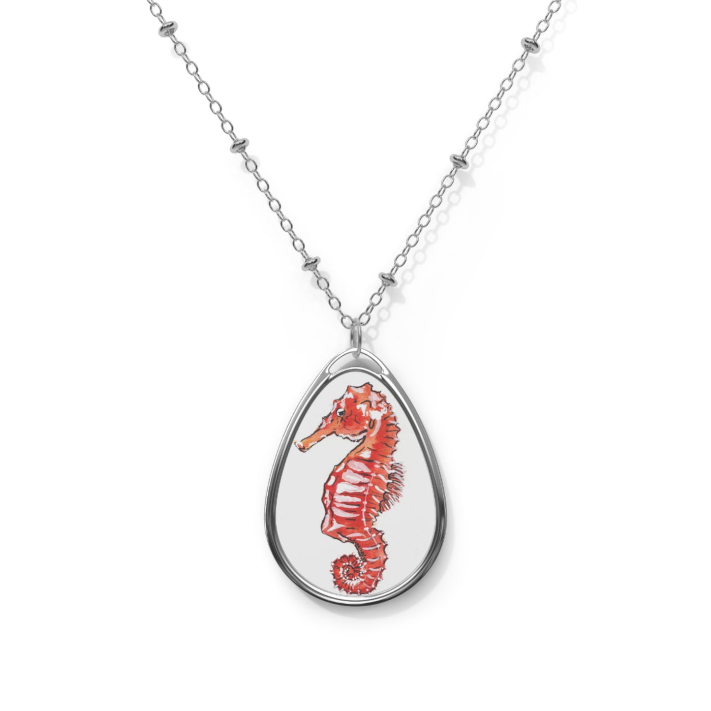 Seahorse Oval Necklace