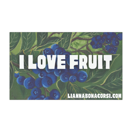 I LOVE FRUIT car magnet, blueberries