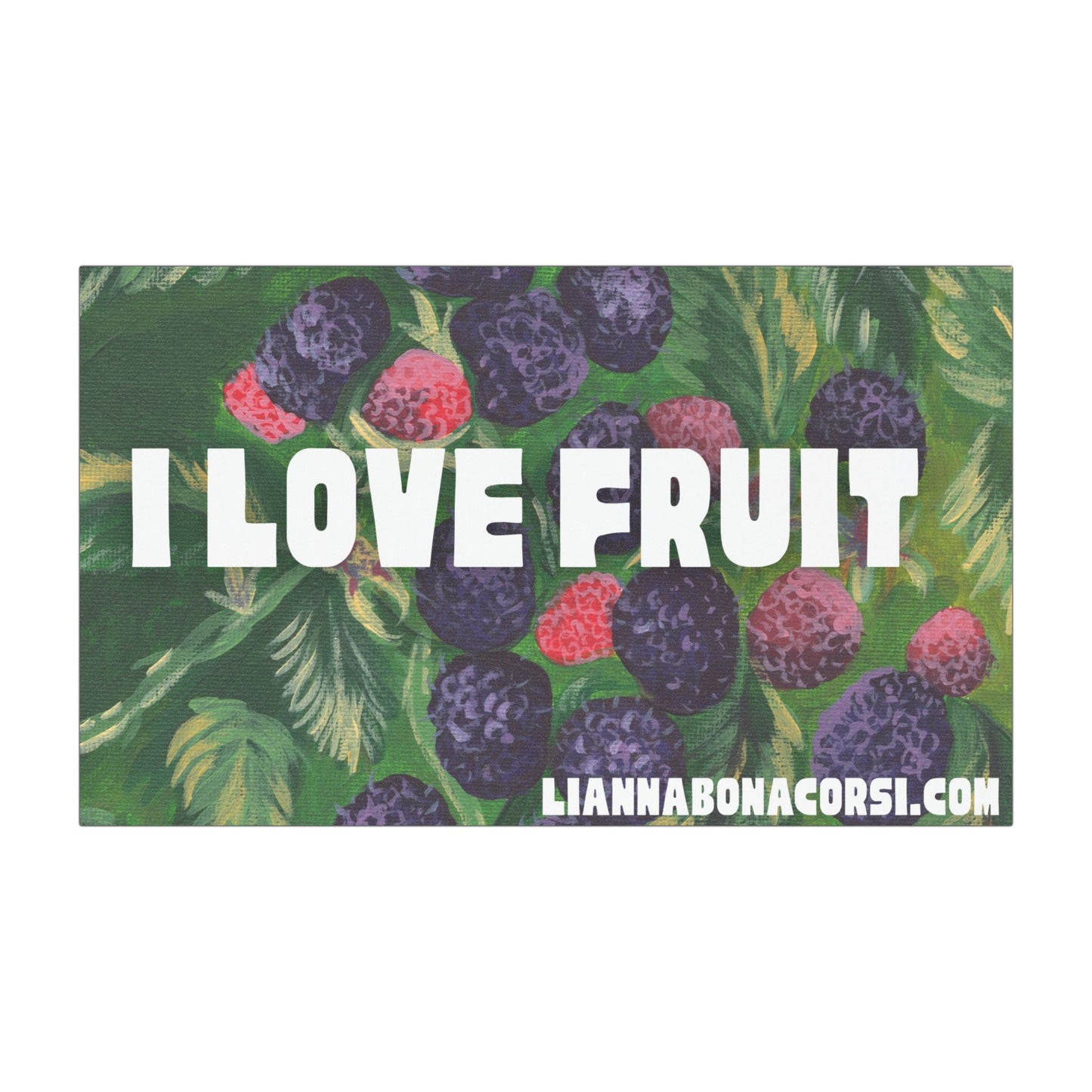 I LOVE FRUIT car magnet, black raspberries