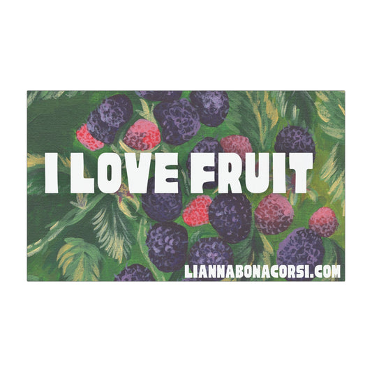 I LOVE FRUIT car magnet, black raspberries