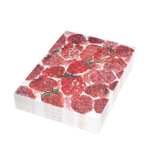 Raspberries Postcards (5x7in • 10, 30, or 50pc)