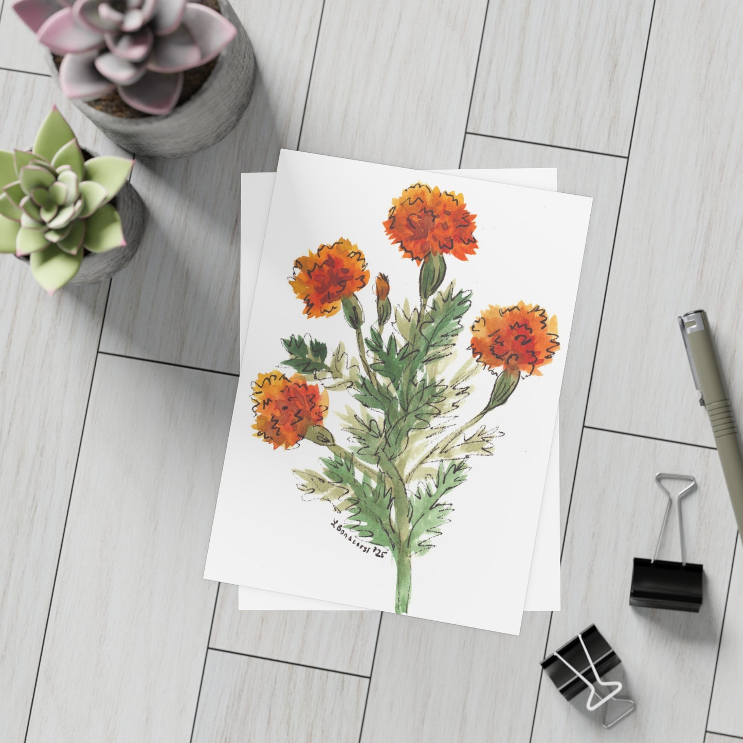 Marigolds Postcards  (5x7in • 10, 30, or 50pc)