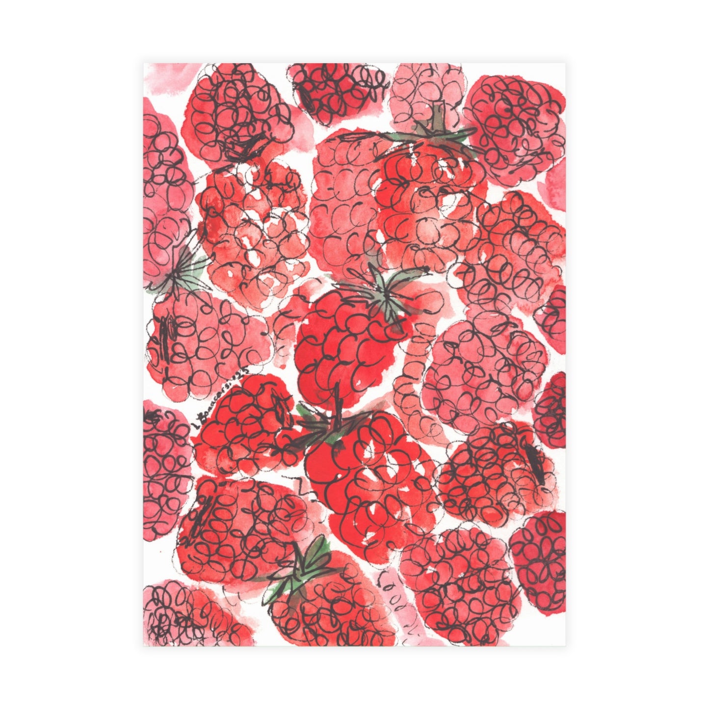 Raspberries Postcards (5x7in • 10, 30, or 50pc)