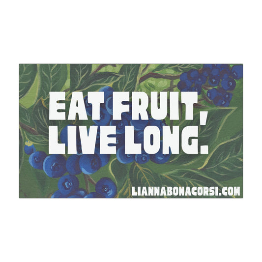 EAT FRUIT, LIVE LONG car magnet, blueberries