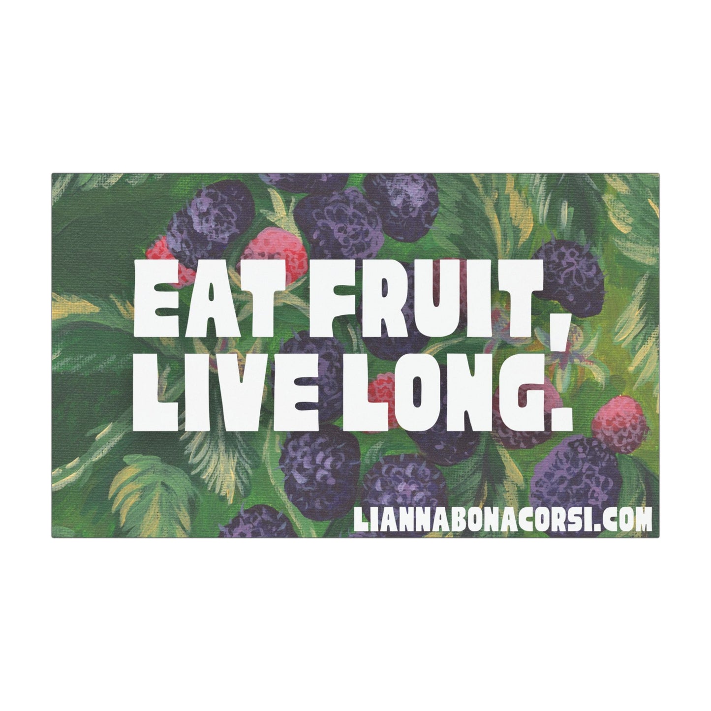 EAT FRUIT, LIVE LONG car magnet, black raspberries