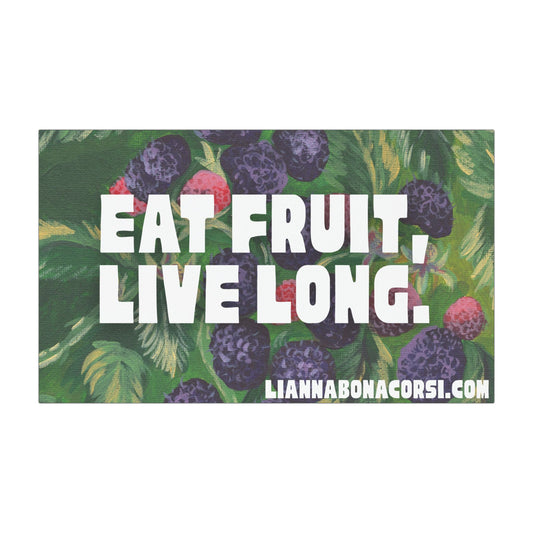 EAT FRUIT, LIVE LONG car magnet, black raspberries