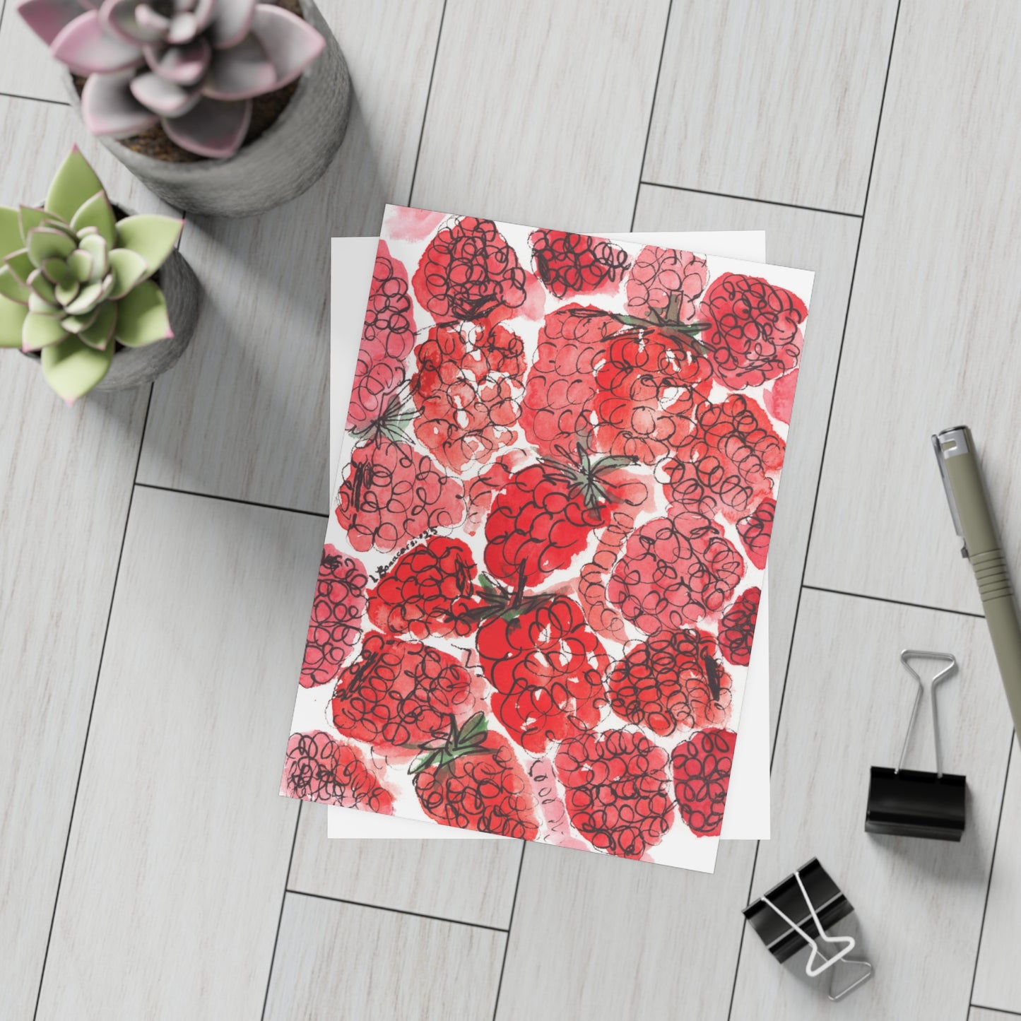 Raspberries Postcards (5x7in • 10, 30, or 50pc)